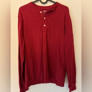 Jcrew Long-Sleeve Henley in Red